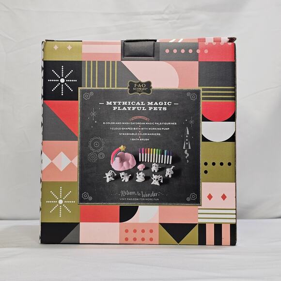 FAO Schwarz Mythical Magic Playful Pets 6 Color and Wash Figurines NWT - Picture 2 of 5